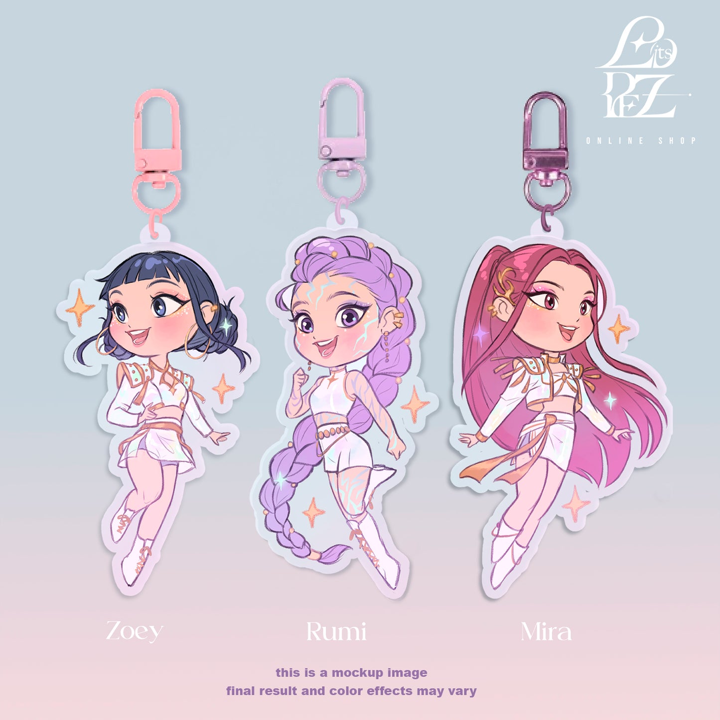 ✧ K-Pop Demon Hunters Chibi KEYCHAINS ✧