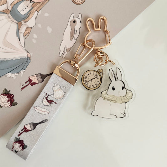 ✧ White Rabbit KEYCHAIN + LANYARD ✧
