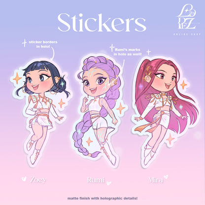 ✧ K-Pop Demon Hunters Chibi STICKERS ✧