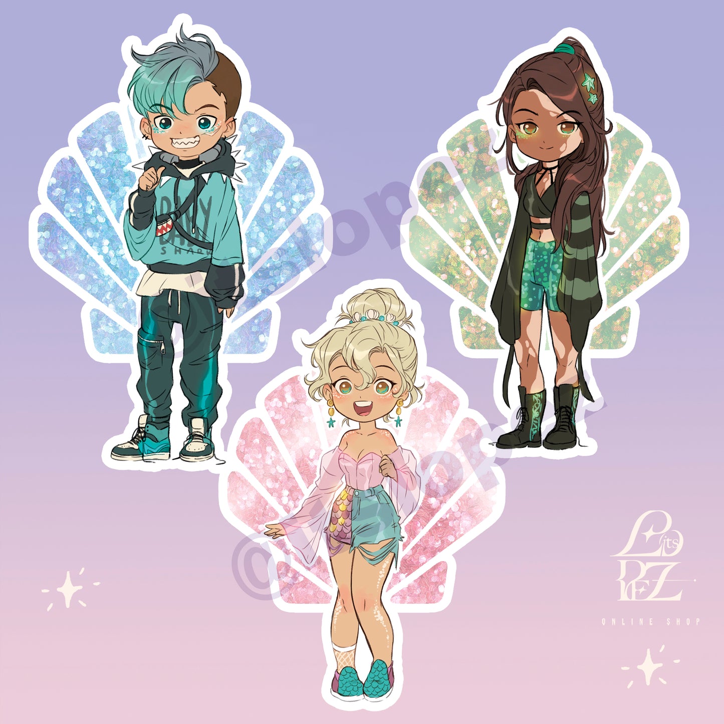 ✧ Strawberry Moon "Glitter" STICKERS ✧